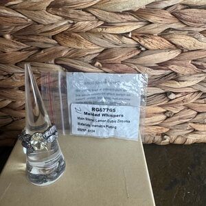 Bomb Party Lemon Cubic Zirconia Ring - Silver Tone Size 6